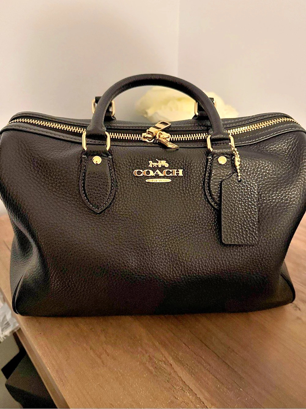 Coach Slouchy Black Large Rowan WITH CROSSBODY STRAP